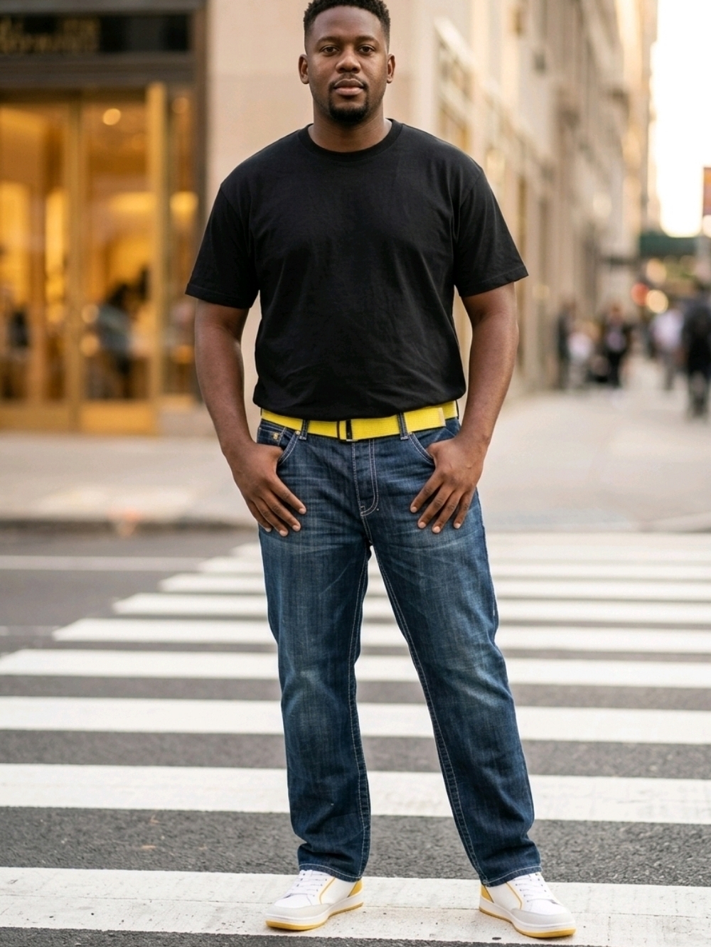 NWT Parish Nation Hip Hop Gold Straight Relaxed Fit Jeans ~40x34